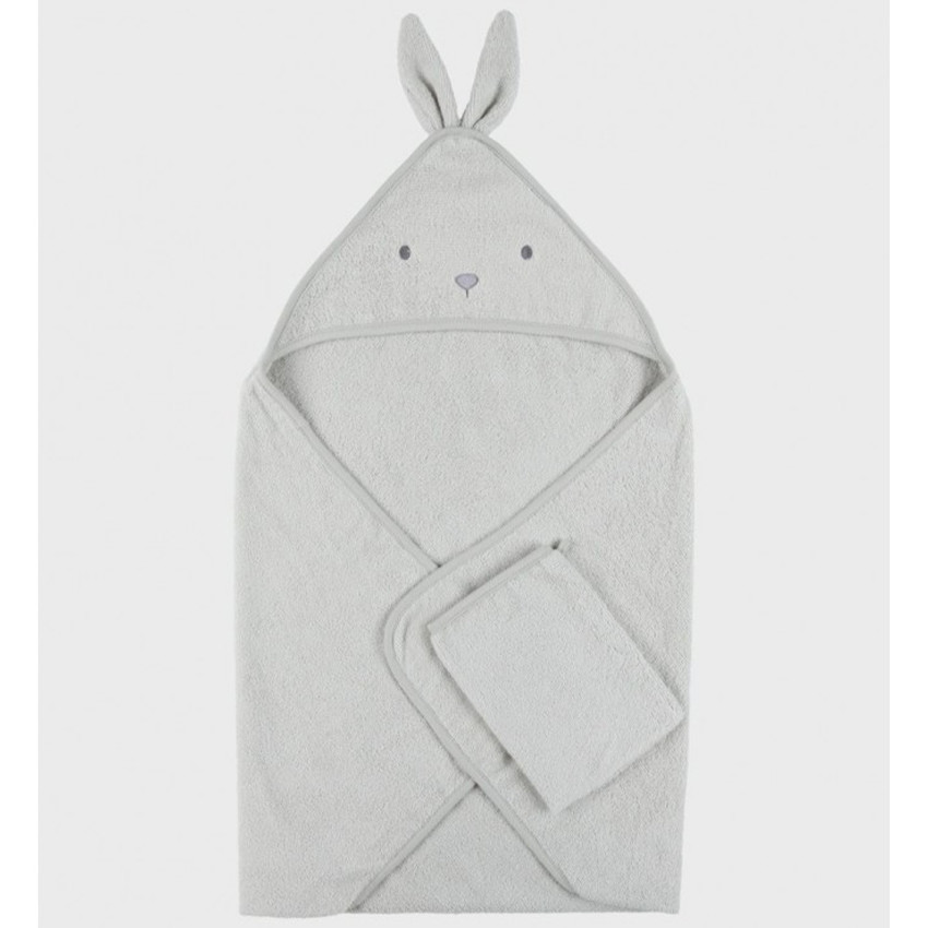 Badcape + washandje badstof 75x75cm Verdi 