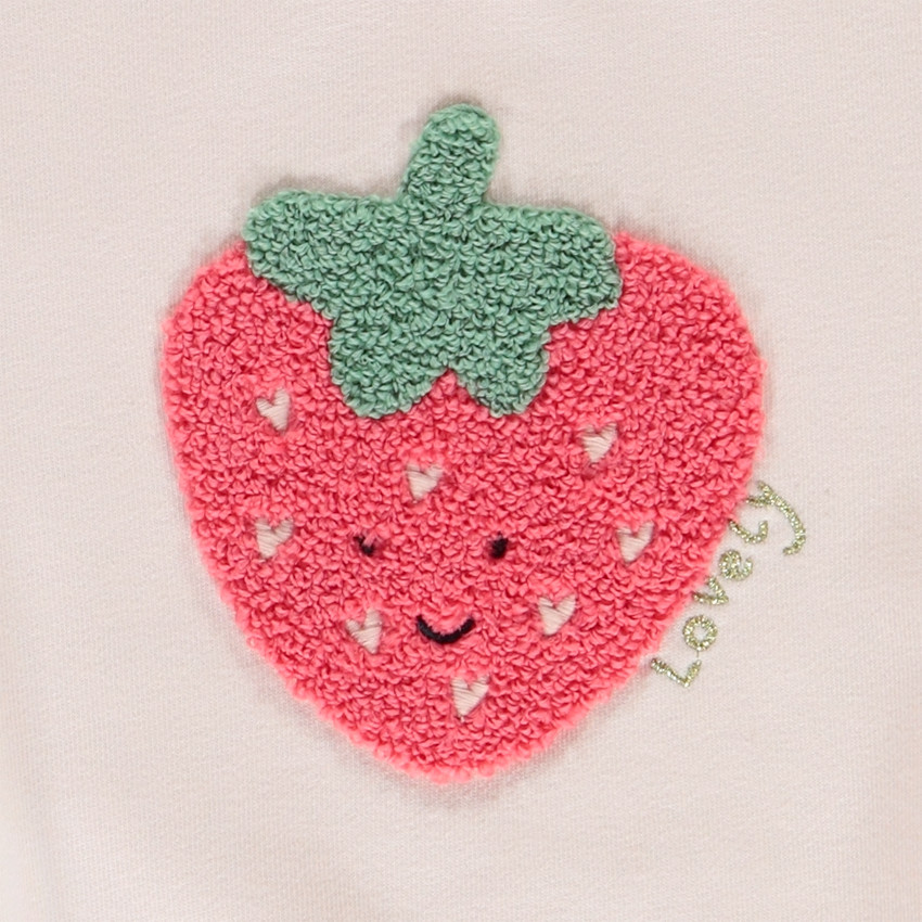 Sweatshirt in fleece met geborduurd fruit voor baby meisje 