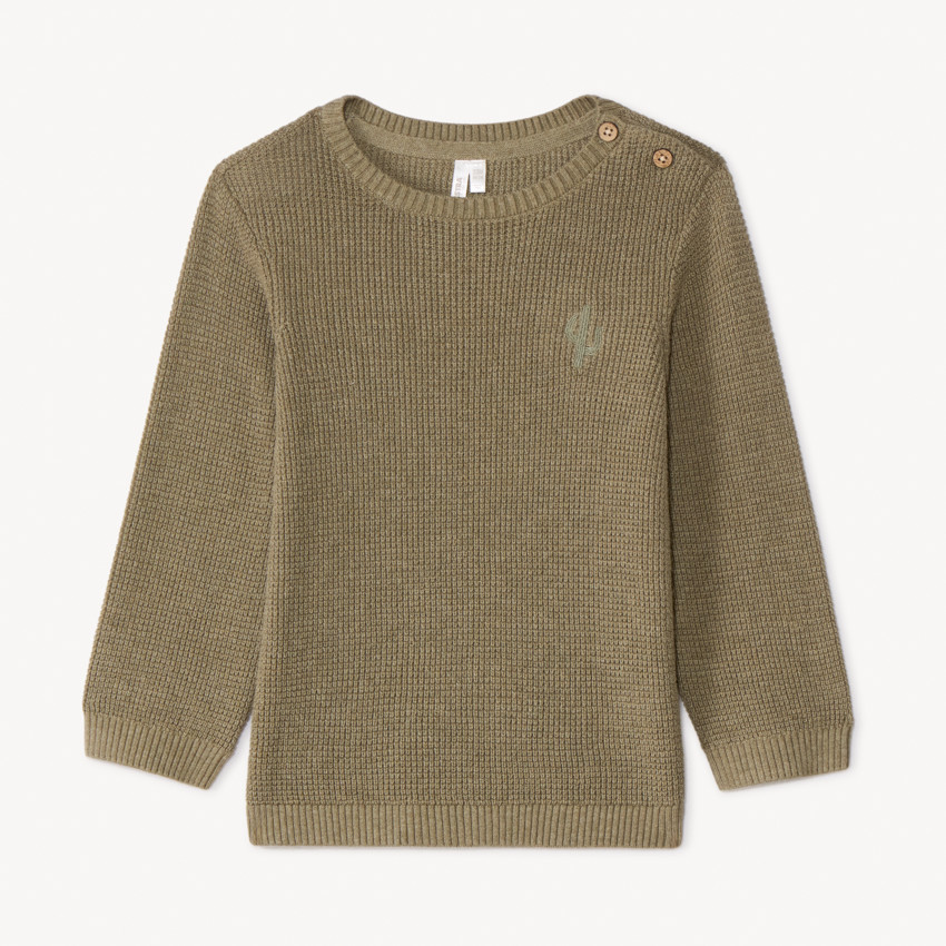Trui met geborduurde cactus voor babyjongen 