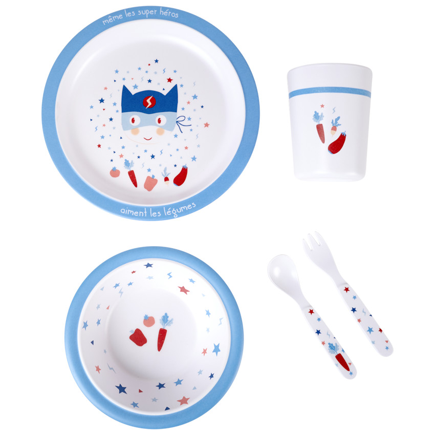 Maaltijdset 5-delig in melamine - Superhelden 