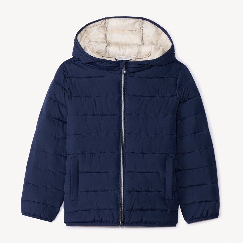Donsjas met capuchon voor jongen 