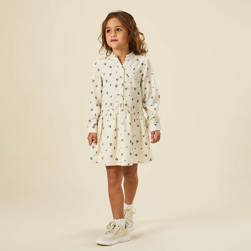 Robe manches longues imprimé floral pour fille 