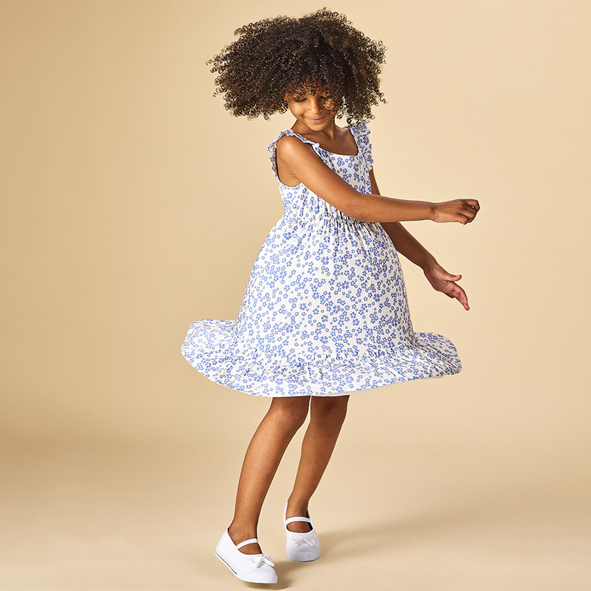 Jurk met ruches en bloemenprint voor meisjes 