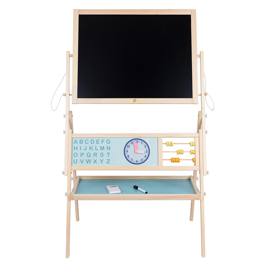 Chevalet double face magnétique tableau noir et tableau blanc 