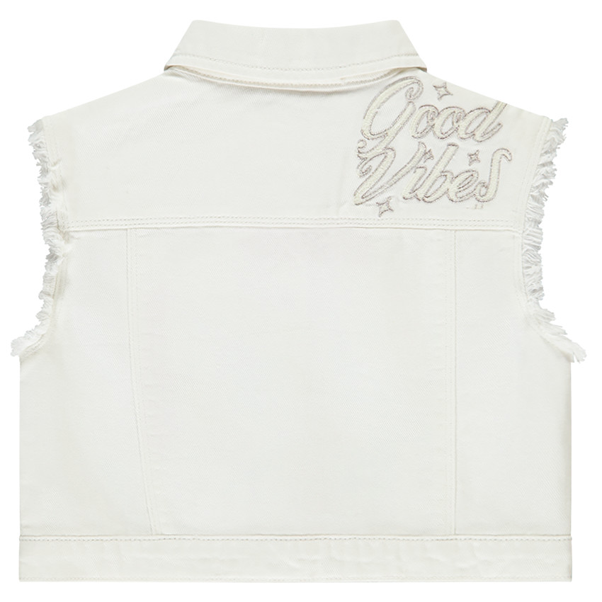 Mouwloze jeansvest met raw cut voor meisjes 