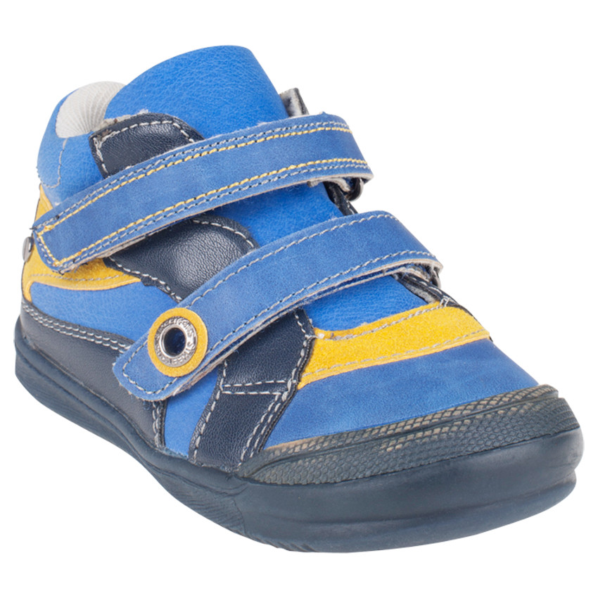 Laarsjes in ﻿imitatie leder met klittenband met inzetstuk 