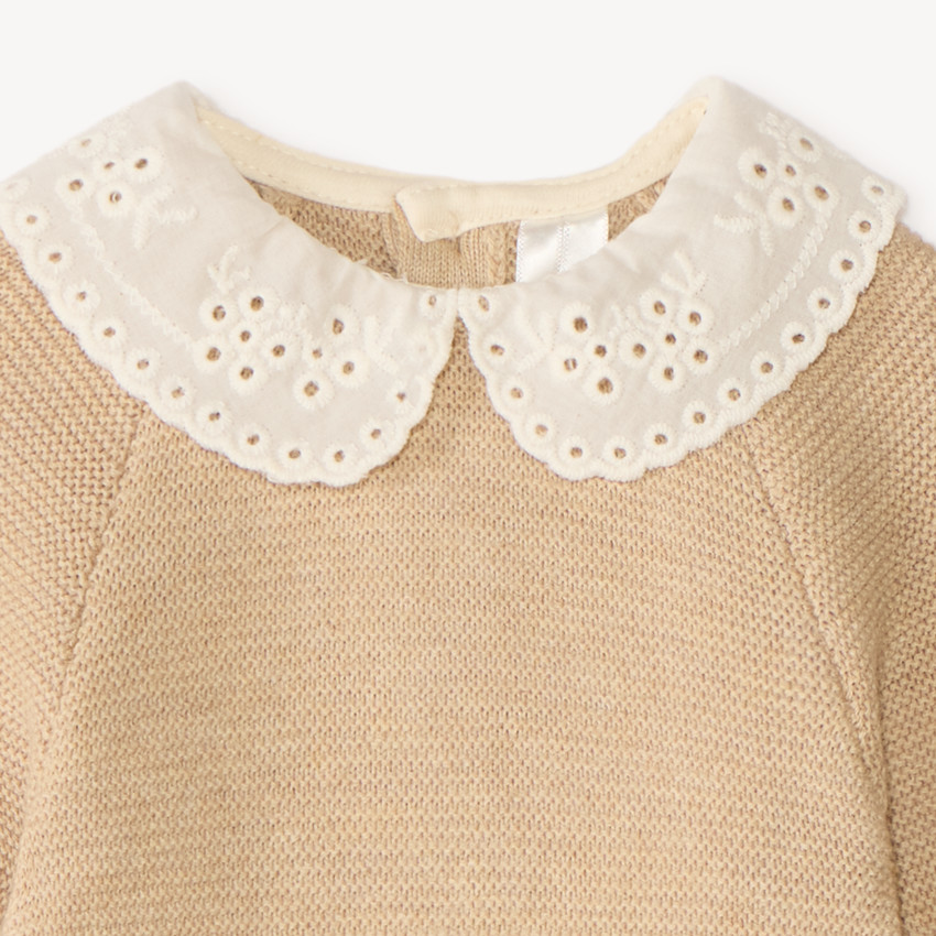 Combiné rompert met kraag voor babymeisje 