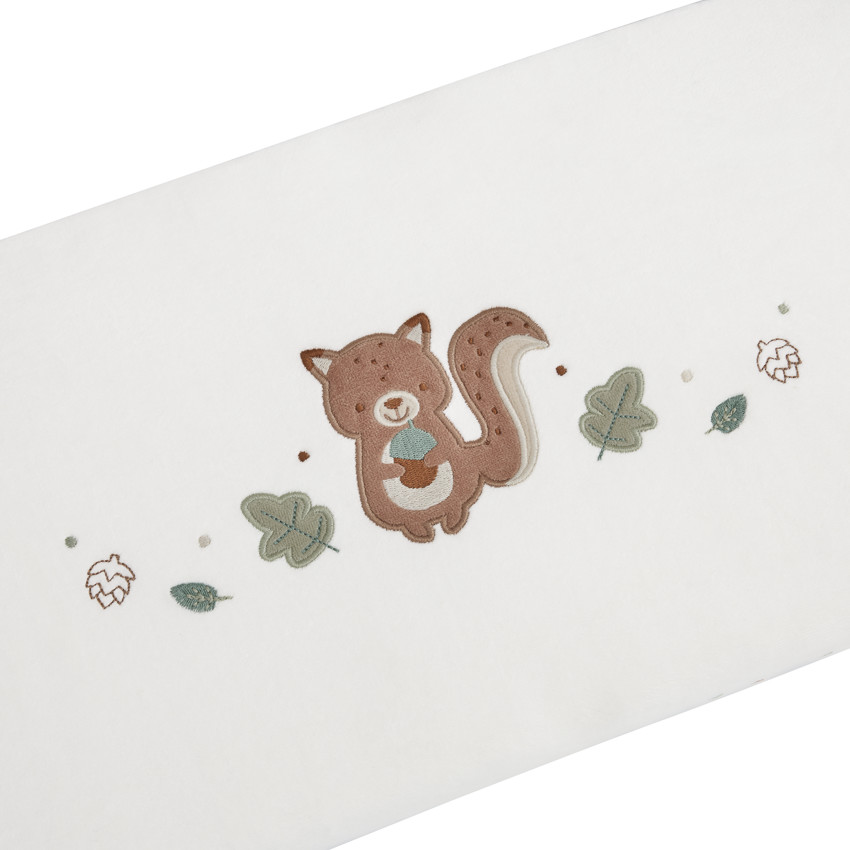 Tour de lit 3 pans double face en velours Roi des Forêts écru 