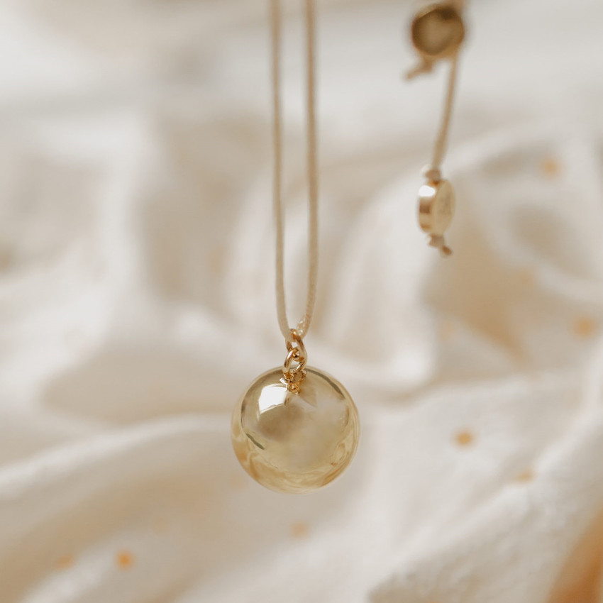 Bola zwangerschapsketting met afdruk Sofie goud 