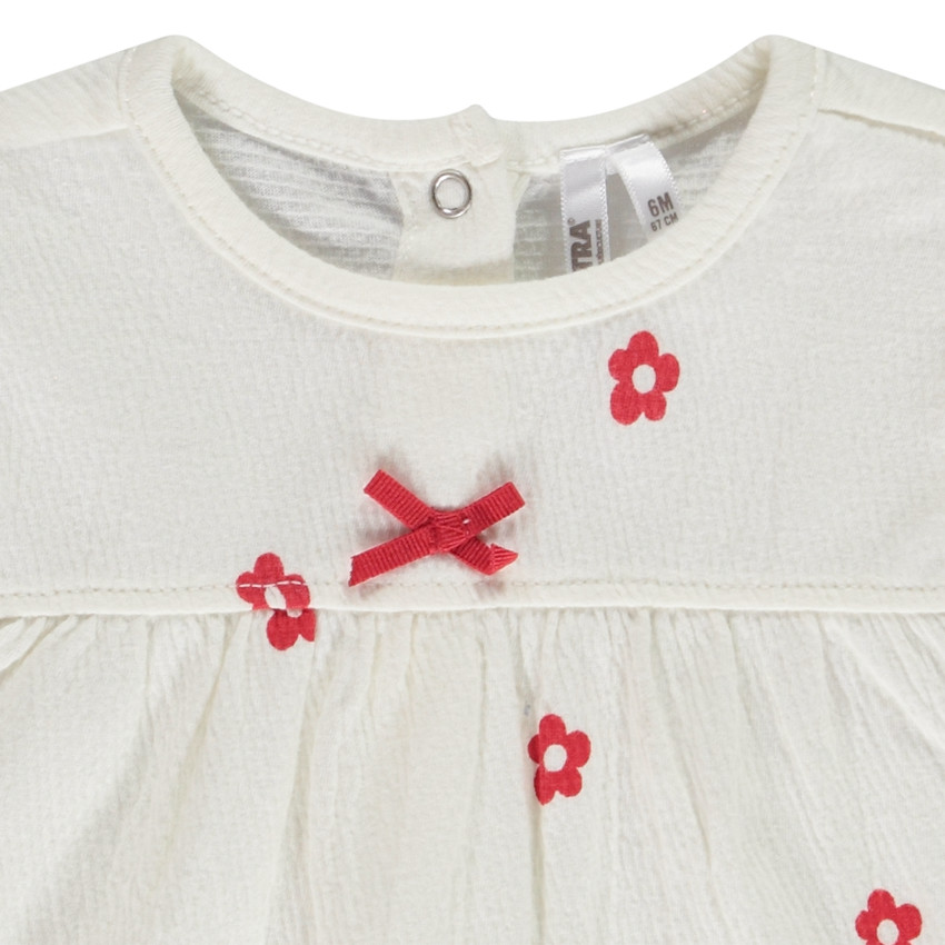 Dors-bien en jersey froissé imprimé fleuri pour bébé fille 