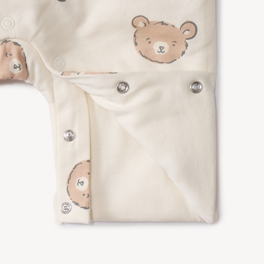 Ensemble 2 pièces avec salopette imprimée oursons pour bébé 