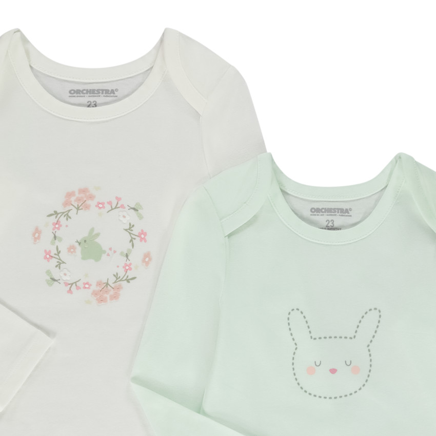 Lot de 5 bodies manches longues en jersey pour bébé fille 