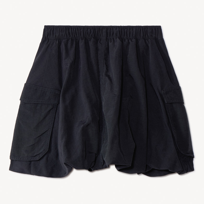 Korte zwarte rok van parachutestof voor meisjes 