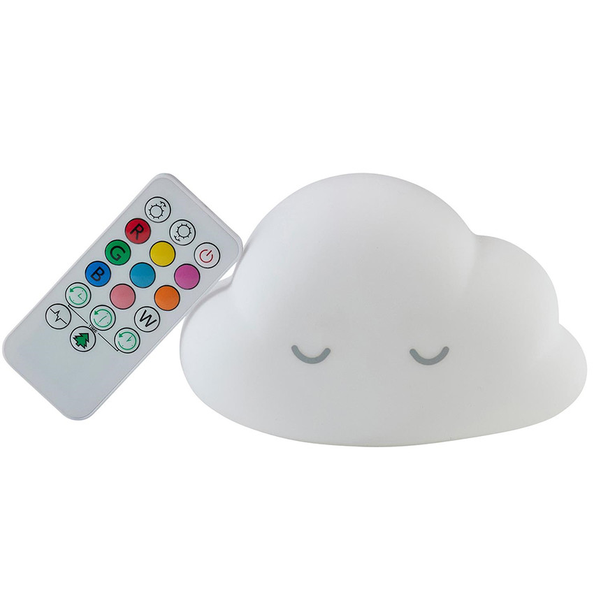 Nachtlamp - Wolk met de afstandsbediening - Wit - 13,5 cm 