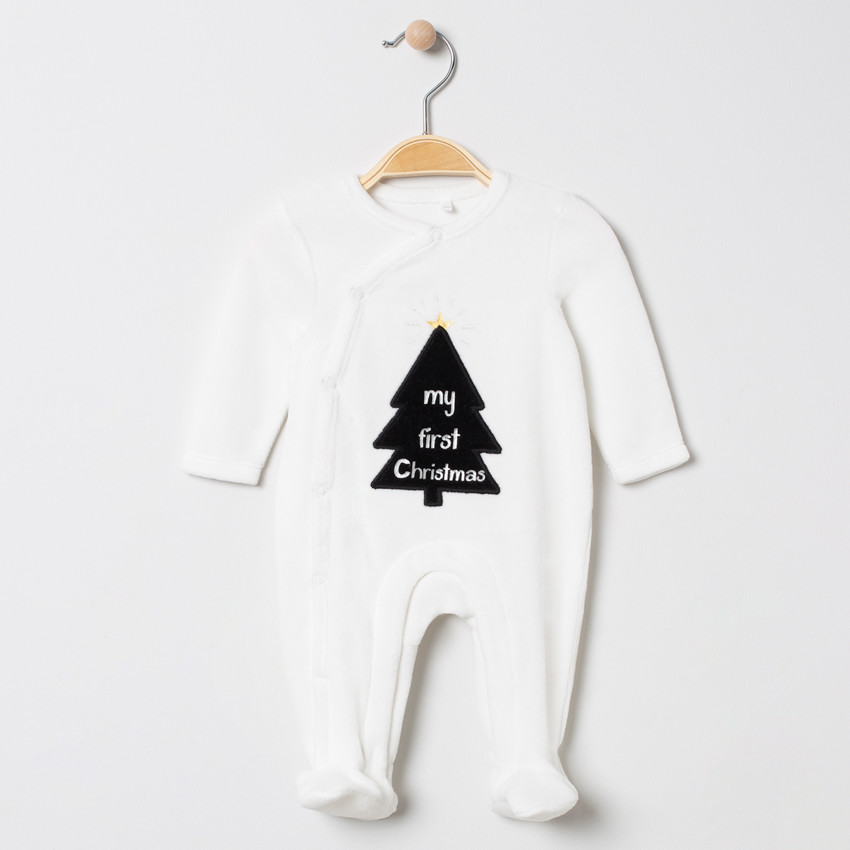 Dors-bien en velours motif sapin de Noël pour bébé 