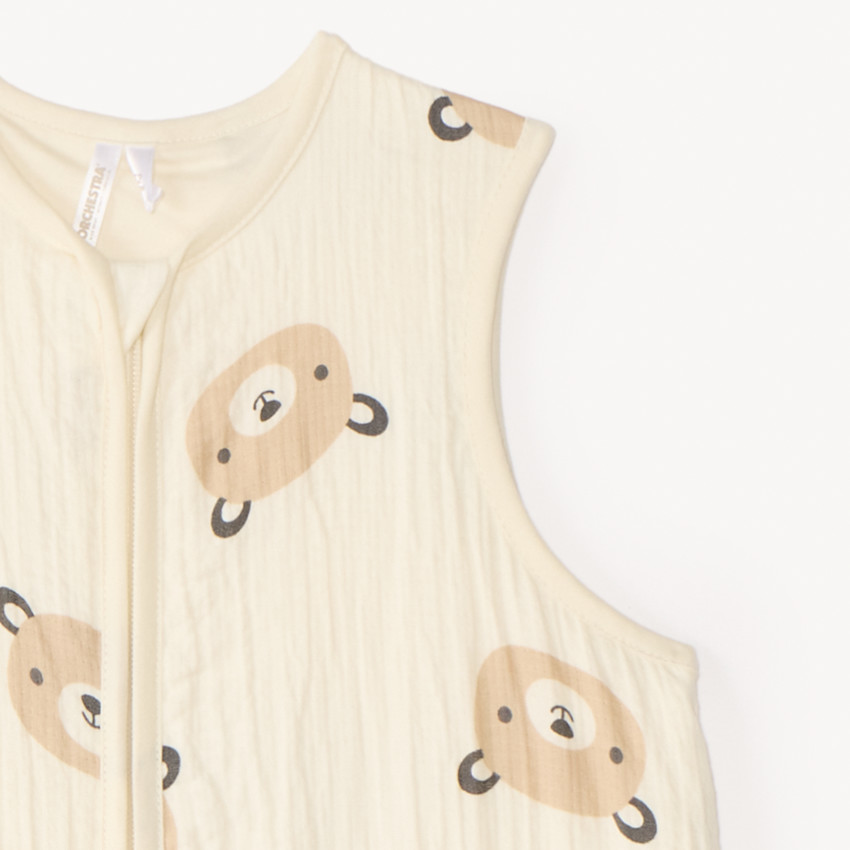 Slaapzak zonder mouwen TOG 0,5 met berenprint voor babyjongen 