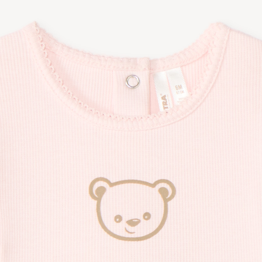 Robe manches longues bébé fille effet 2 en 1 avec body intégré 