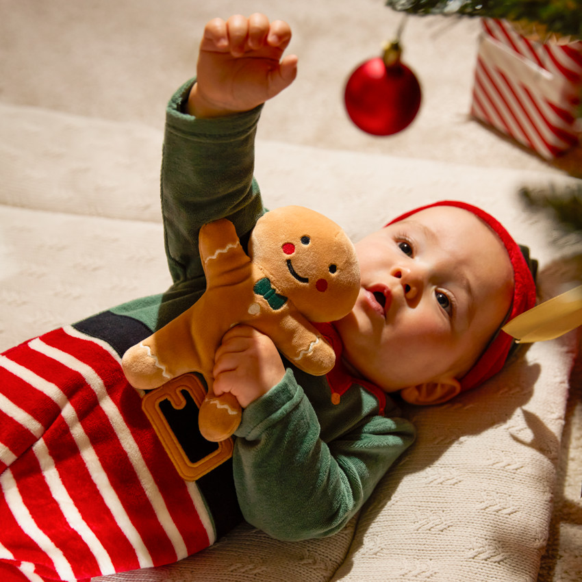 Peluche en velours pain d'épice pour bébé garçon 