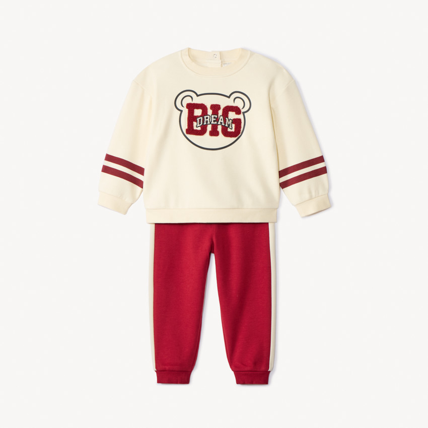 Set sweatshirt fantasiebeer met joggingbroek voor babyjongen 