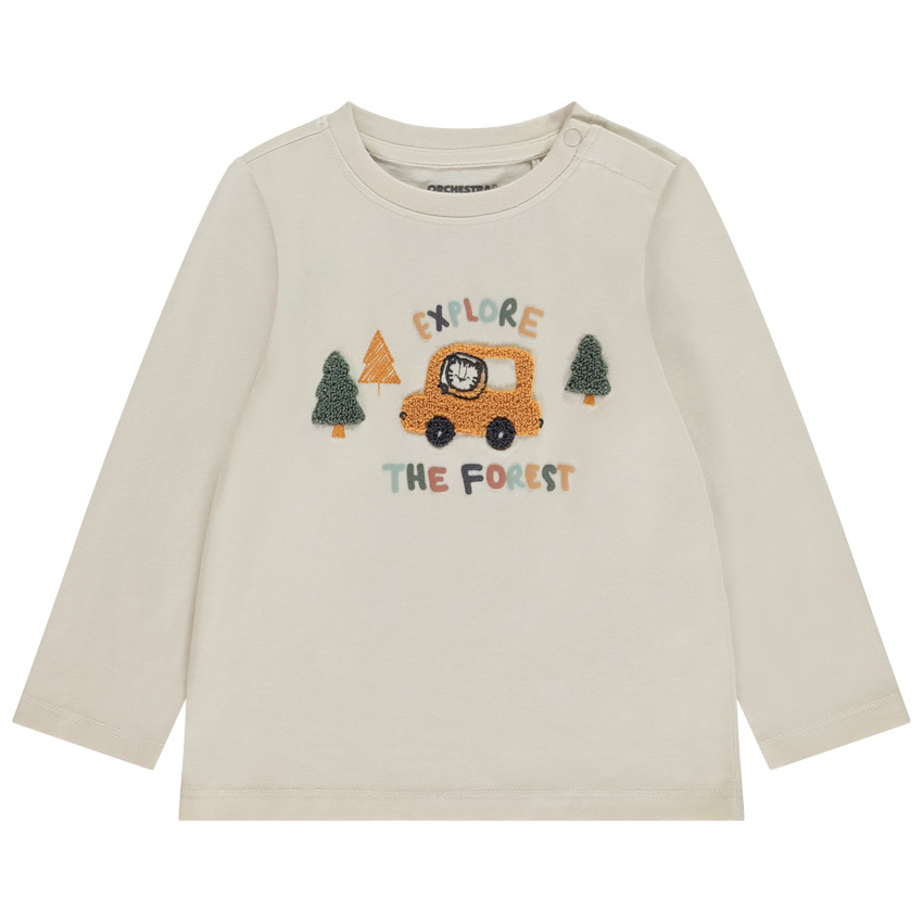 T-shirt manches longues à patchs bouclettes pour bébé garçon 