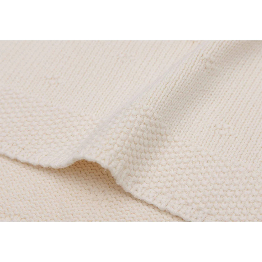 Deken wieg 75x100cm Cosy Knit Ivory 