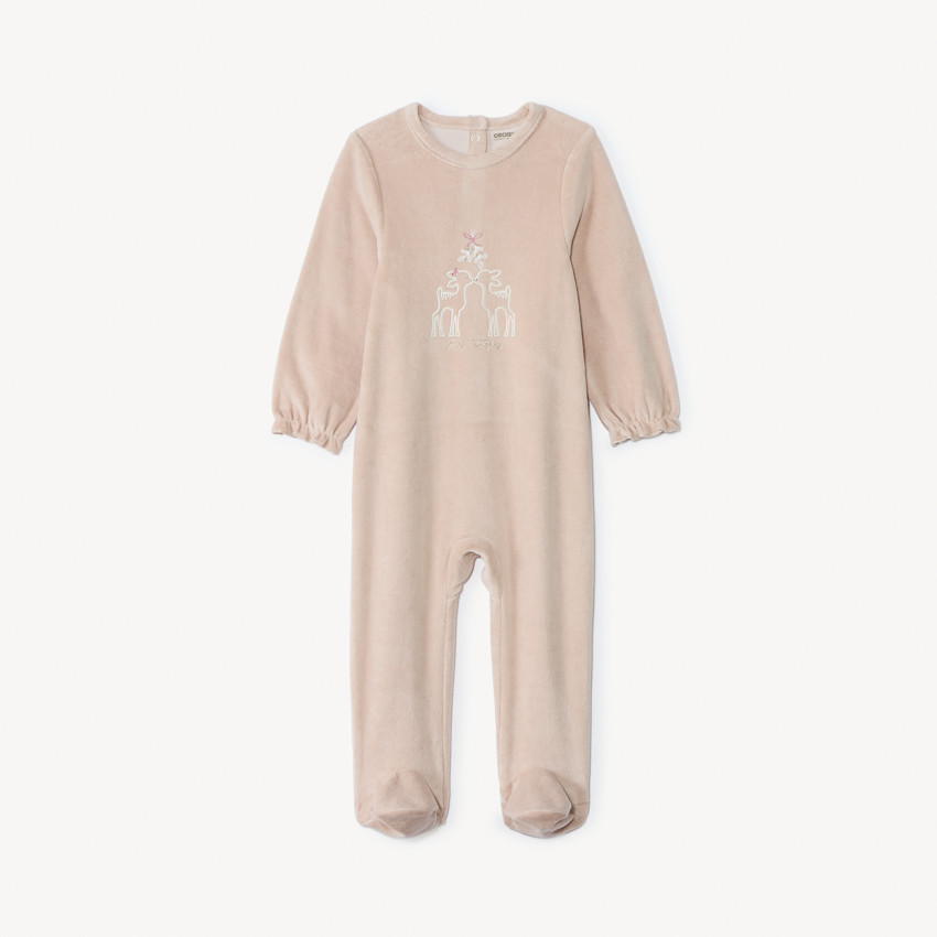 Lot de 3 dors-bien Biche en velours pour bébé fille avec ouvertures différentes selon l'âge 