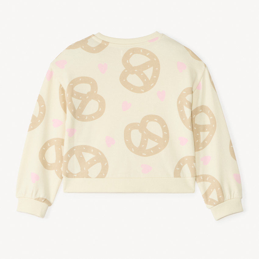 Sweat molleton oversize imprimé bretzels pour fille 