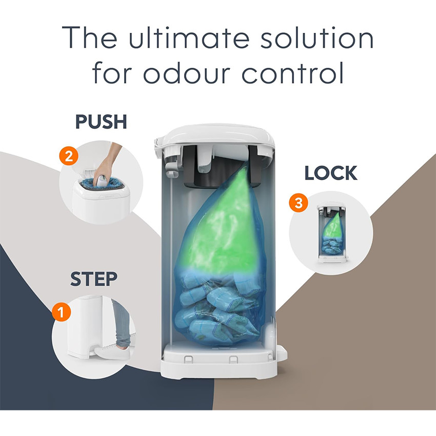 Poubelle à couches Genie Select + 1 recharge octogonale- Vert 