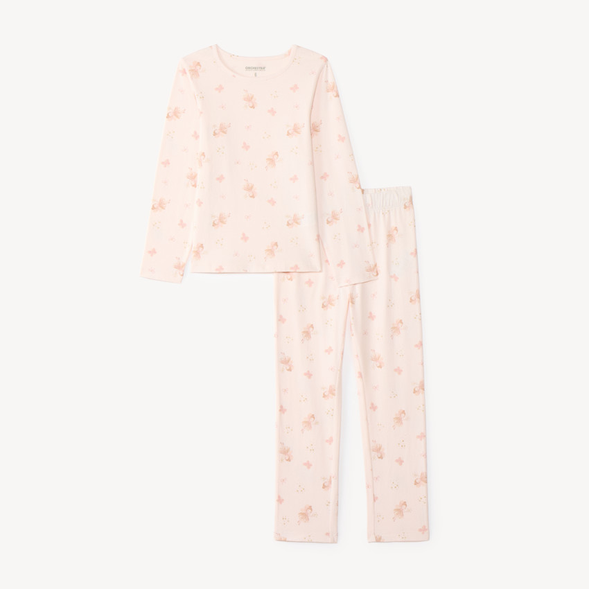 Ensemble de pyjama 2 pièces manches longues imprimé fée fille 