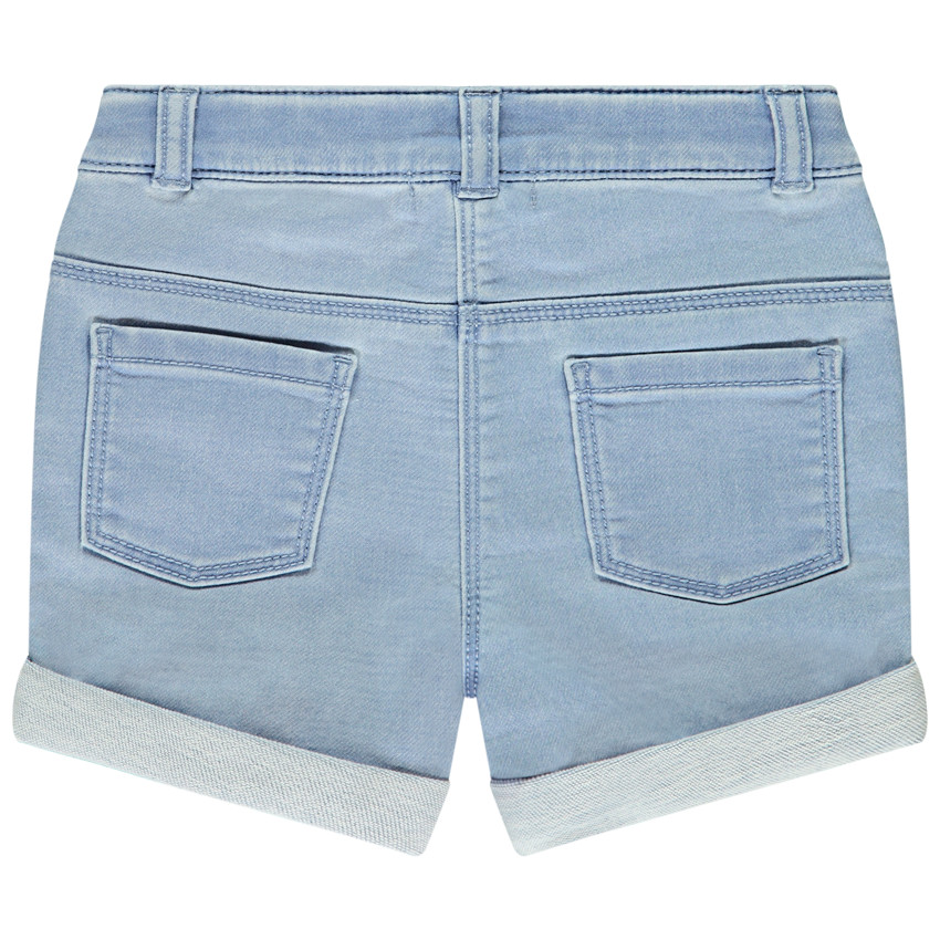 Short effect denim met borduursel fantasie voor baby meisje 