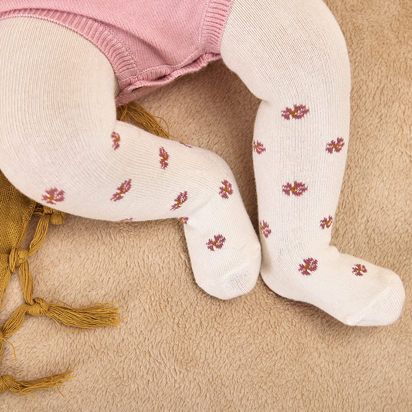 Ensemble combinaison uni en tricot + collant fantaisie pour bébé fille 