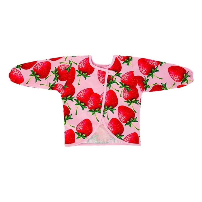 Bavoir à manches longues avec motifs fraises 