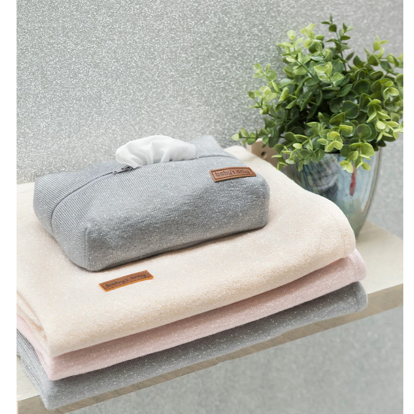 Couverture lit bébé Teddy Sparkle - Ivoire/doré mêlé 