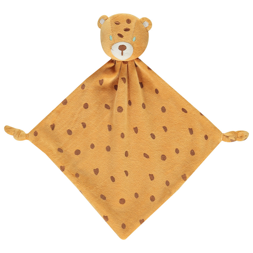 Doudou plat léopard en velours tacheté pour bébé 