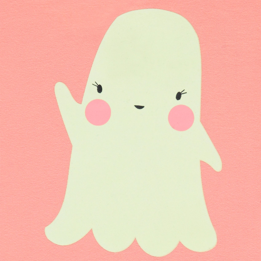 Tee-shirt spécial Halloween avec print fantôme phosphorescent 