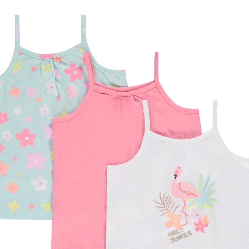 Set van 5 jersey mouwloze shirts voor baby meisjes 