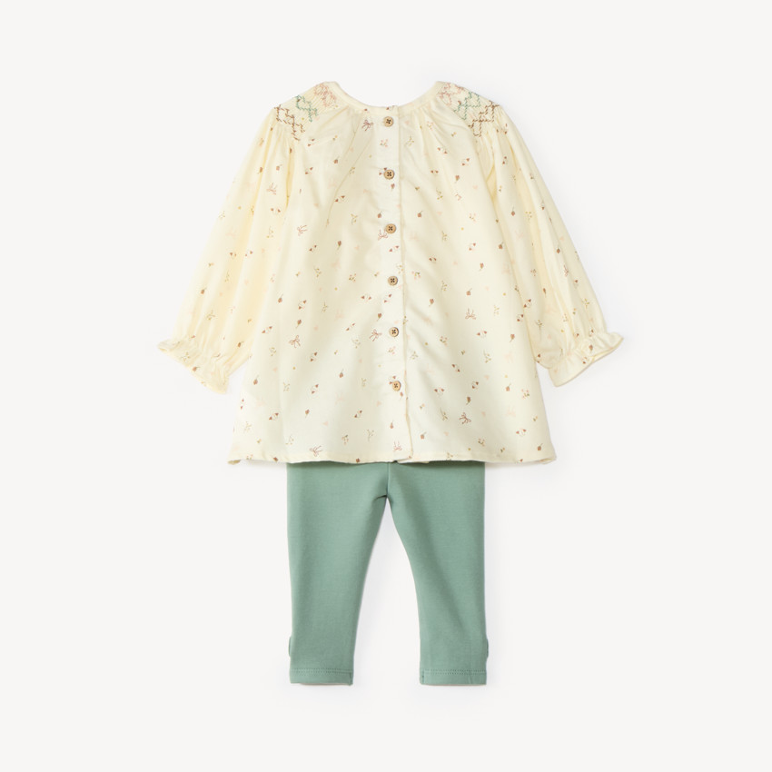 Set van 2 delen voor babymeisjes: tuniek met fantasiepatroon en legging. 