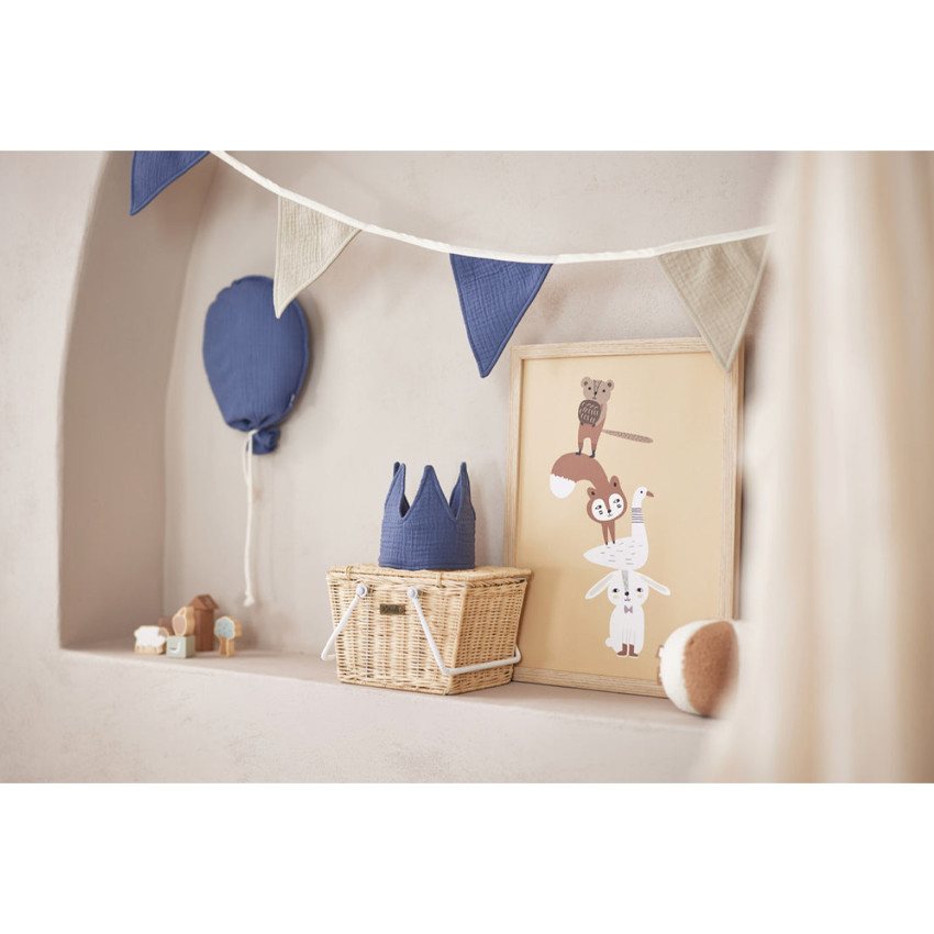 Ballon Déco Coton Hydrophile 25x50cm Jeans Blue 