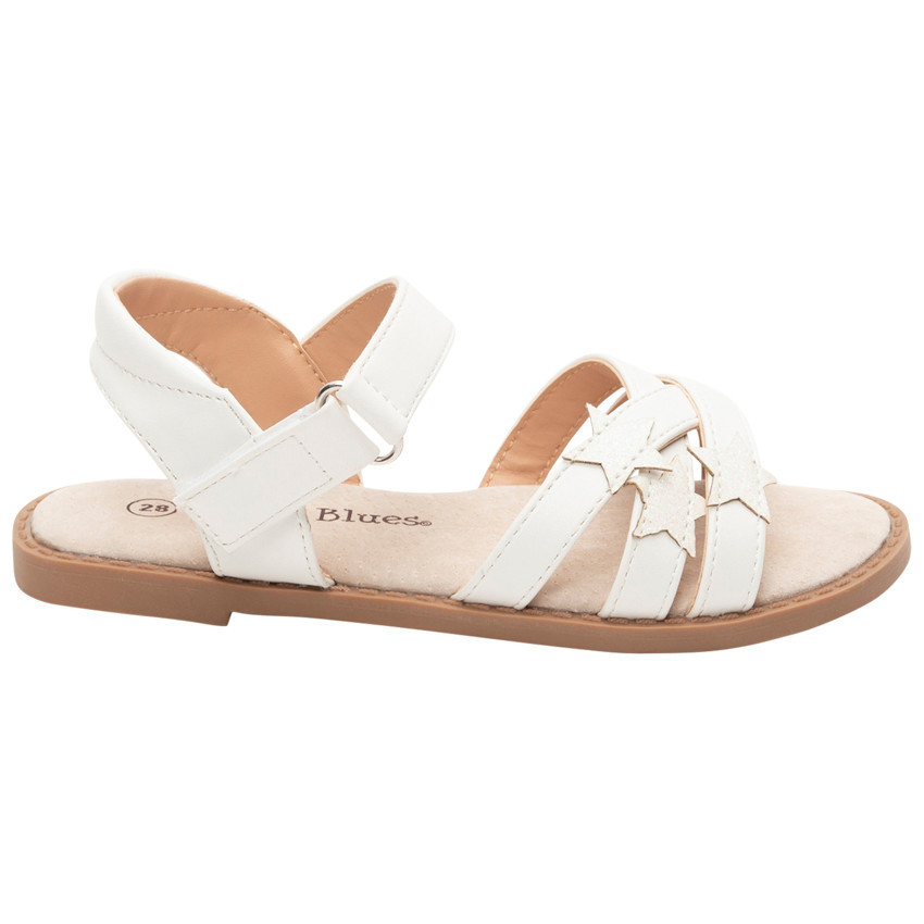 Sandales blanches à étoiles patchées pour fille 