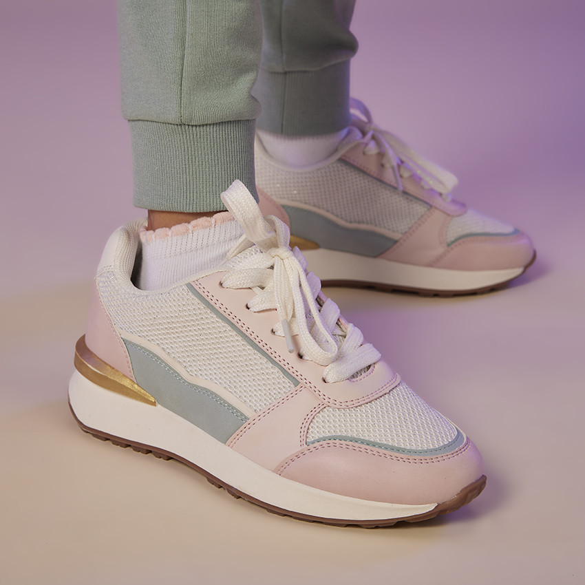 Baskets de sport en mesh avec empiècements pour fille 