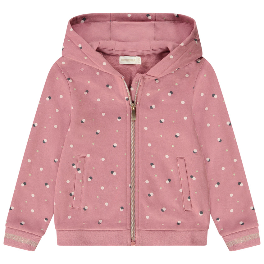 Gilet à capuche en molleton imprimé fantaisie pour fille 