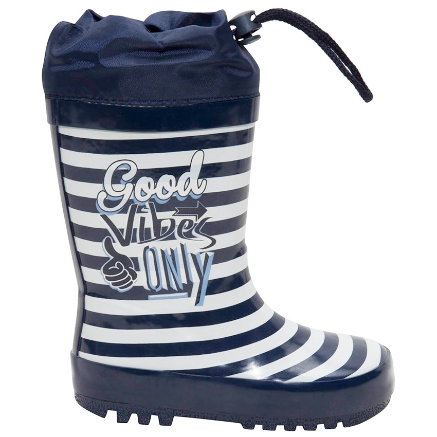 Bottes de pluie rayées en caoutchouc avec col imperméable du 28 au 35 