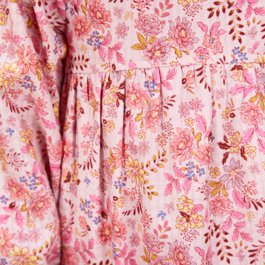 Robe en voile de coton imprimé fleuri pour fille 