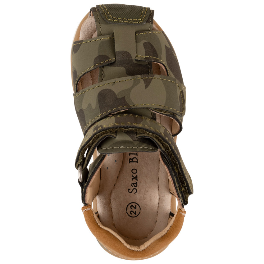 Gesloten en klittenbandsandalen met camouflageprint voor babyjongen 