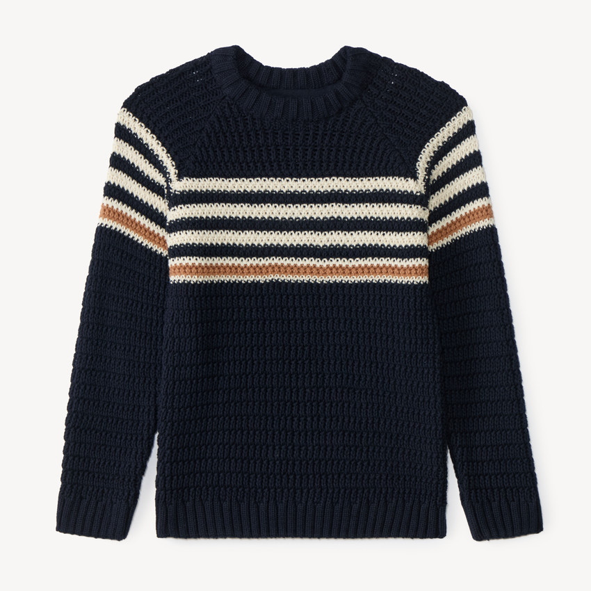 Pull tricot garçon à rayures 