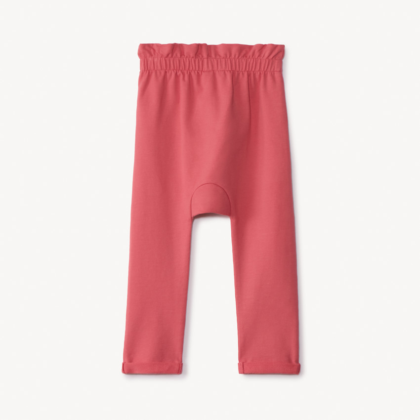 Joggingbroek in fleece met elastische taille en volantafwerking voor babymeisje 