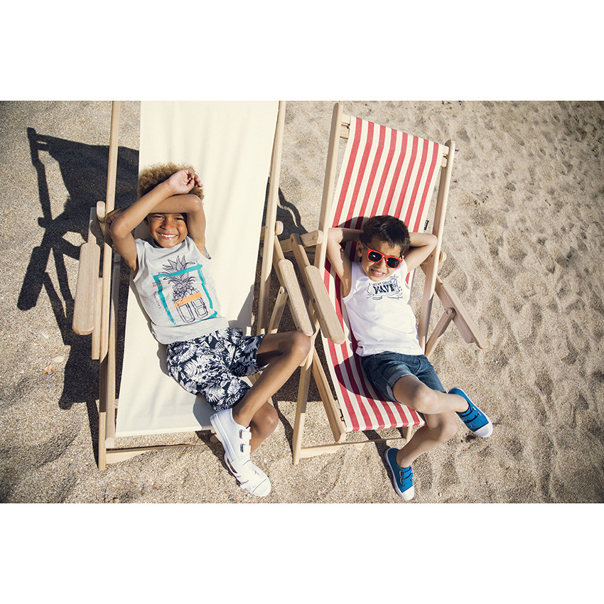 Bermuda en toile à imprimé végétal pour enfant garçon 