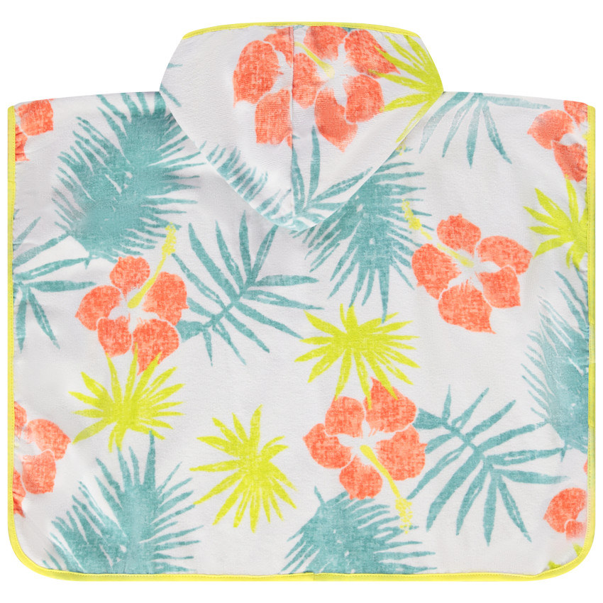 Cape de bain en éponge imprimé exotique pour enfant 