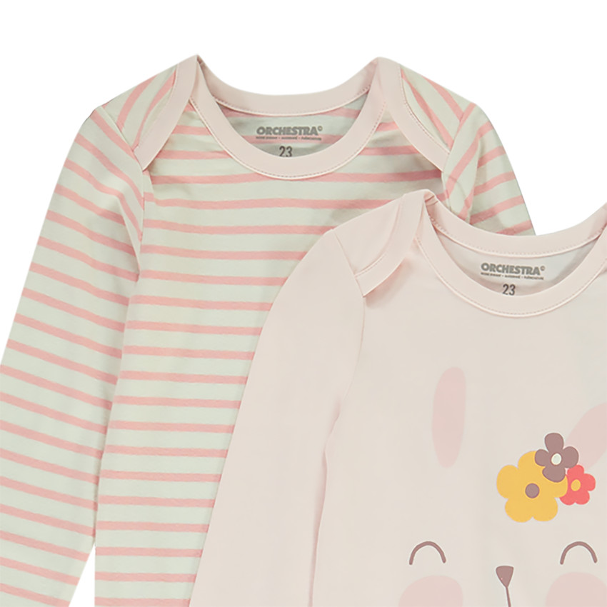 Lot de 3 bodies lapin pour bébé fille 