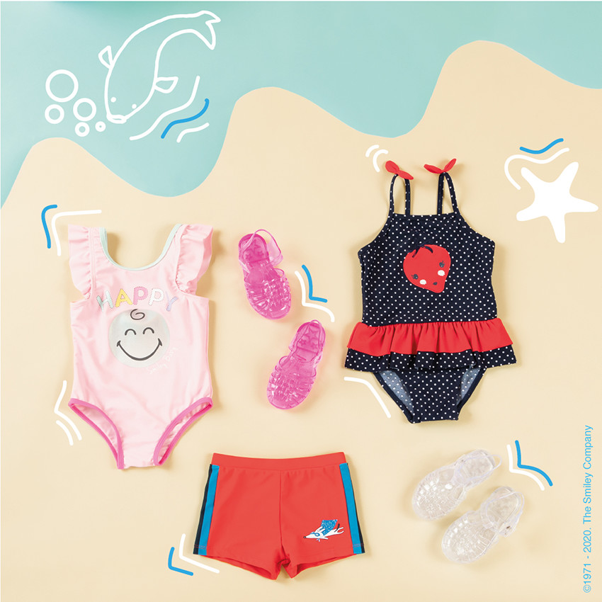 Badpak met Smiley-print 